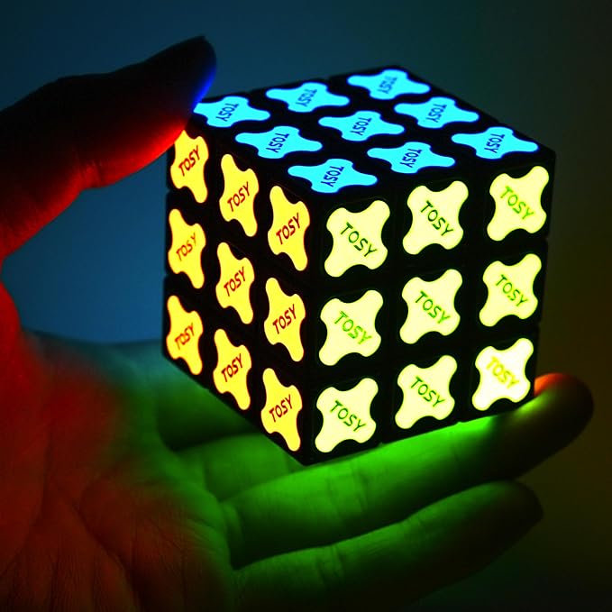 TOSY Magnet Cube 3x3 - 240 Magnets, 30 Blocks, 7 in 1 Toy: Puzzle Cube Game, Creative Building Blocks, Transformable Fidget Spinner, Infinity Cube, Magnet Tiles, UV Flashlight, Glowing STEAM Toy