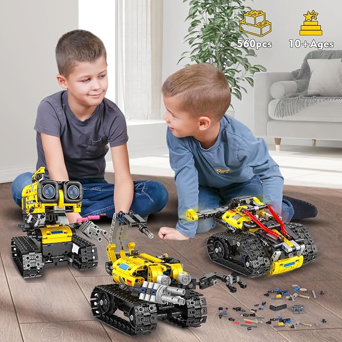 Robot Building Toys for Kids - 5 in 1 Remote- & App-Controlled Robots Toy, RC Wall/Engineering/Mech Scorpion Building STEM Toys, Robot Toy Gifts for Kids Boys Girls Age 10+ (560 PCS)