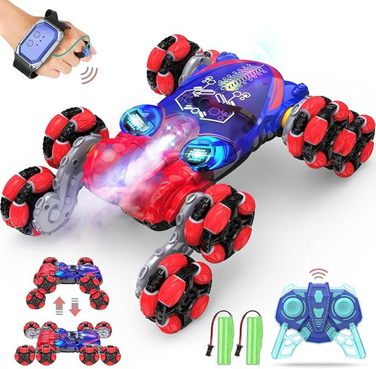 ATHLERIA 8WD Gesture Sensing Rc Stunt Car Toys for Boy Age 8-13,Octopus Remote Control Cars with Spray Lights,Racing Drift Car,Christmas Birthday Gifts Toys for Boys Girls Teens 8 9 10 11 12 13+ Year