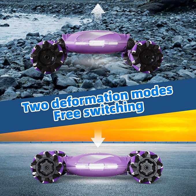 Gesture Sensing RC Stunt Car - Hand Controlled Remote Control Car 4WD Offroad 360° Rotation with Light Music, RC Drift Car Toys for 6-12 Year Boys, Cool Birthday Gifts for Kids