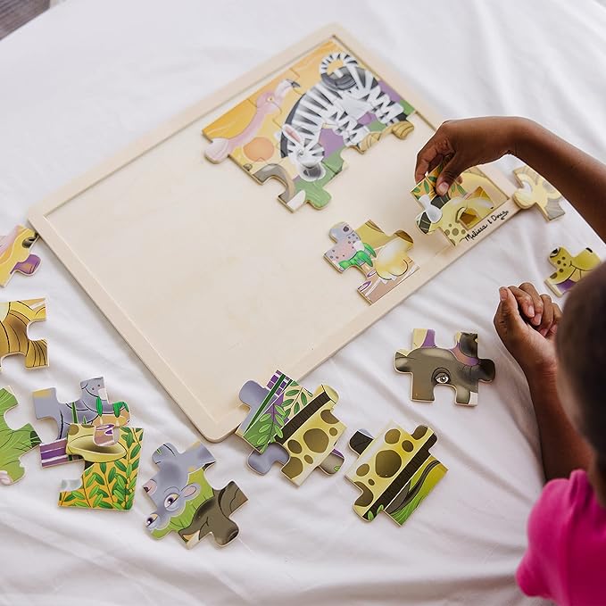 Melissa & Doug 3-Puzzle Jigsaw Set - Dinosaurs, Ocean, and Safari