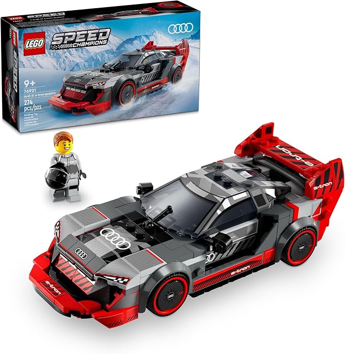 LEGO Speed Champions Audi S1 e-tron Quattro Race Car Toys - Building Toys for Kids, Boys & Girls, Ages 9+ - Design Details & 1 Minifigure - Car Model Kit Birthday Gift - 76921