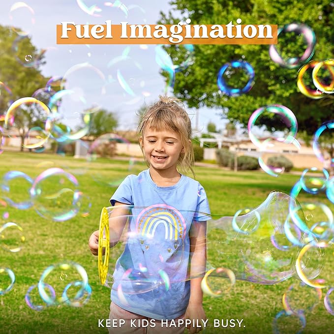 JOYIN 29 Pcs Big Bubble Wands Set, Giant Bubble Wand Bulk with Tray for Kids Outside Blowing, Toys for Summer Easter Party Favor Birthday Toddlers