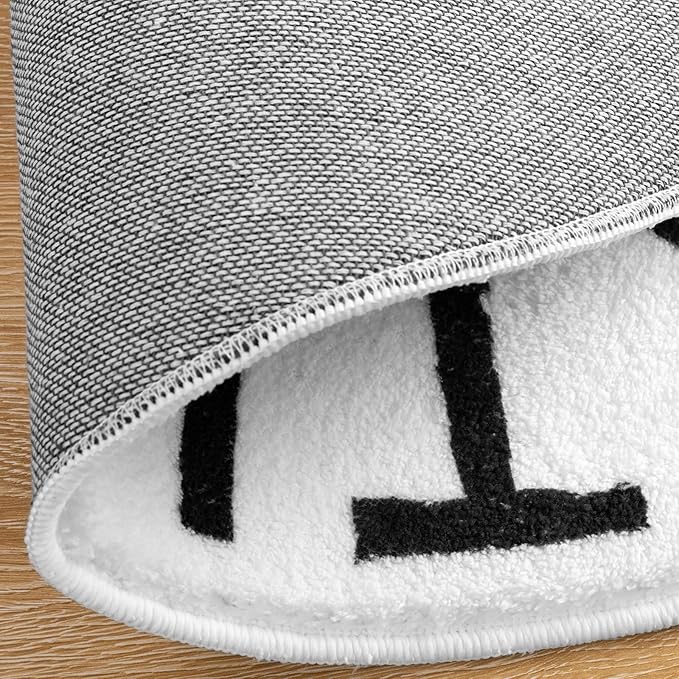 SHACOS Ultra Soft Round ABC Rug 4 Ft Fluffy Washable for Toddlers Baby Crawling Kids Room Playroom Nursery Non Slip Alphabet Educational Classroom Carpet