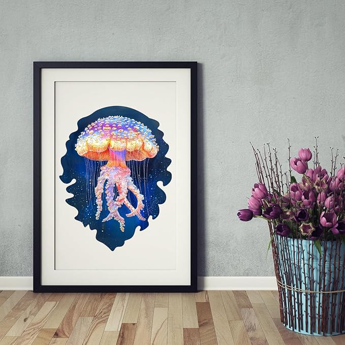 Wooden Puzzles for Adults, Jellyfish Jigsaw Puzzles 200 Pieces, Unique Shape Puzzles for Adults and Kids, 11.7 x 9 Inches Medium Size, Fun Challenging Puzzles Family Game