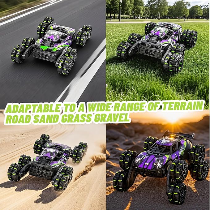 8WD RC Stunt Car, Gesture Sensing Remote Control Cars with Light & Music & Spray, for Age 3-7 Years Old Kids Birthday Gifts