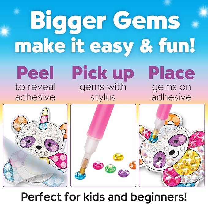 Creativity for Kids Big Gem Diamond Painting Kits: Magical Stickers and Suncatcher DIY Kit - Diamond Art for Kids, Unicorn Gifts for Girls Ages 6-8+