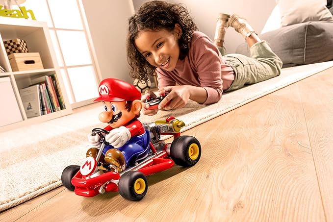 Carrera 200989 RC Official Licensed Kart Pipe Kart Mario 1:18 Scale 2.4 Ghz Remote Radio Control Car with Rechargeable LiFePO4 Battery - Kids Toys Boys/Girls