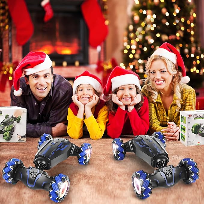 FEIMUOSI Remote Control Car - RC Car Stunt Toys Gesture Sensing RC Drift Rechargeable Transformer 360° Rotating Hand Controlled Toys Christmas Birthday Gifts for Boys Kids