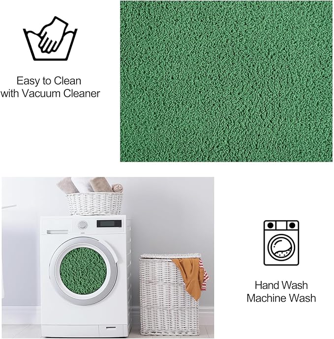 FlyDOIT Area Rugs for Bedroom Living Room, 4x6 Green Super Soft Comfy Thickened Memory-Foam Indoor Carpets, Modern Aesthetic Minimalist Carpet for Boys Girls Adults Apartment Nursery Home Décor