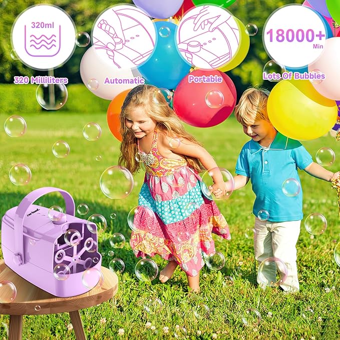 Bubble Machine Automatic Bubble Maker: Durable Bubble Blower 18000+ Big Bubbles Per Minute for Indoor Outdoor Wedding Birthday Party - Portable Bubble Machine for Kids Toddlers
