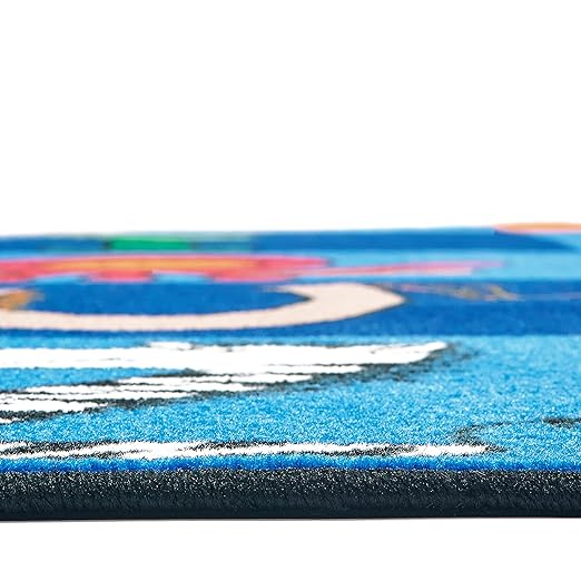 Carpets for Kids 5512 A to Z Animals Literacy Classroom Seating Rug 7ft 6in x 12ft Rectangle Blue