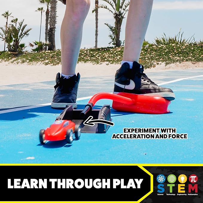 Stomp Racers Air Powered Race Cars by Stomp Rocket, 4 Car Mega Pack - Dueling Stomp Racers Toy Car Launcher - Fun Backyard & Outdoor Multi-Player Kids Toys Gifts for Boys, Girls & Toddlers