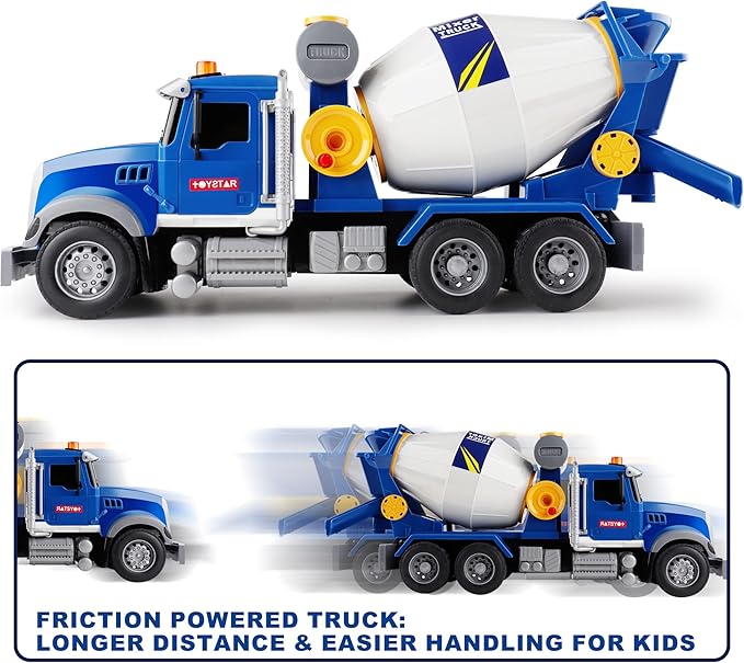 Dwi Dowellin Toddler Trucks Toys for Boys Age 1-3 3-5,Big Cement Mixer Truck with Lights and Sounds,Kids Boy Toys Christmas Birthday Gift Car