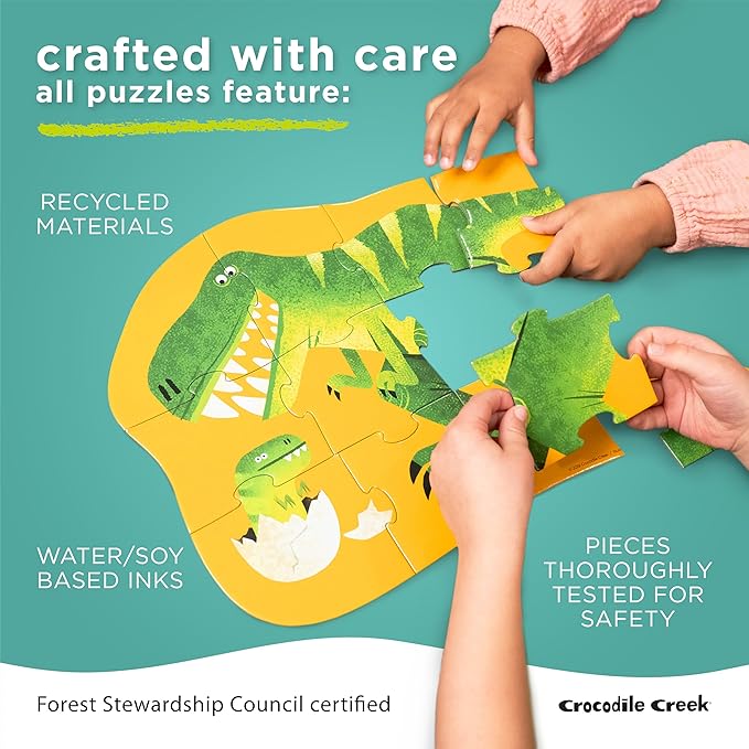 Crocodile Creek 36-Piece Jigsaw Floor Puzzle - Fun Floor Puzzles for Kids Ages 3-5 - Heavy-Duty Shaped Box for Storage - Backyard Bugs - 27" W x 20" H Finished