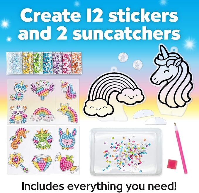 Creativity for Kids Big Gem Diamond Painting Kits: Magical Stickers and Suncatcher DIY Kit - Diamond Art for Kids, Unicorn Gifts for Girls Ages 6-8+