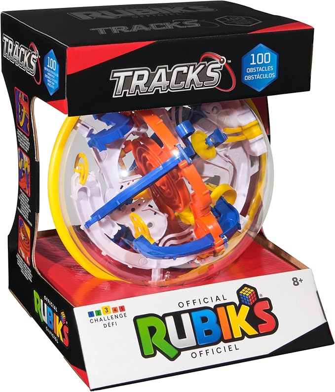 Rubik’s Cube, Rubik’s Tracks 100 3D Gravity Maze & 3D Puzzle Game with 100 Obstacles, Challenging Problem-Solving Brain Teaser, Fidget Toy & Sensory Puzzle for Adults, Teens & Kids, for Ages 8 & Up