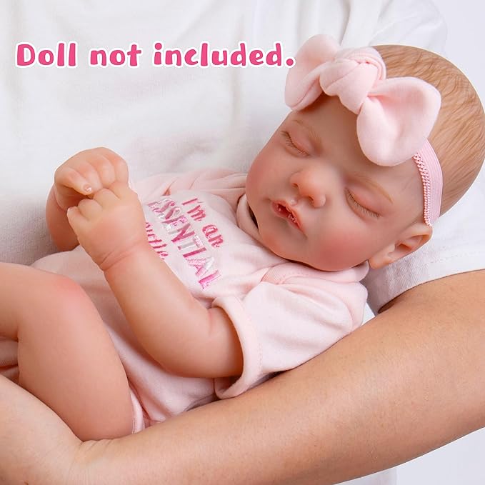 Reborn Baby Dolls Clothes Girl Pink Fashion Doll Outfit Baby Clothing 17-22 Inches Outfit Accessories Set for Lifelike Newborn Girls