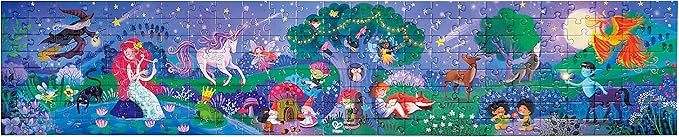 Hape Magic Forest Puzzle 1.5 Meter Long | 200 Pieces Colorful Giant Glow-in-The-Dark Enchanted Jigsaw, for Children 6+ Years