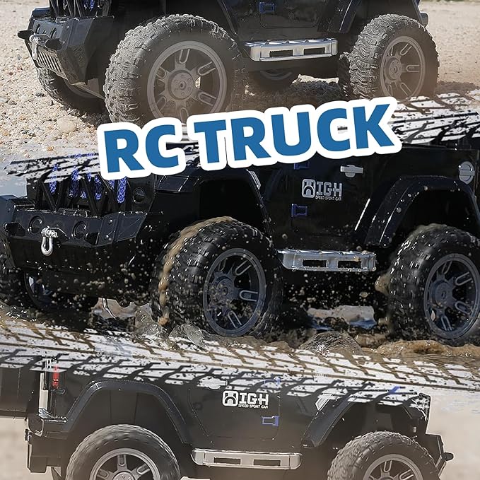 RC Car for Boys & Girls - Upgraded 2.4GHz Remote Control Car, 1:18 Scale SUV with LED Lights, 20 KM/H High Speed, 35-Min Playtime, Offroad Racing Toy for Kids Ages 6-12