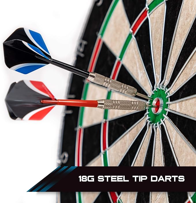 EastPoint Sports Bristle Dartboard Sets, High-Density Self-Healing Sisal Fibers, Easy-to-Mount Board - Perfect for Family Game Room, basements, bar, Man cave, or Garage