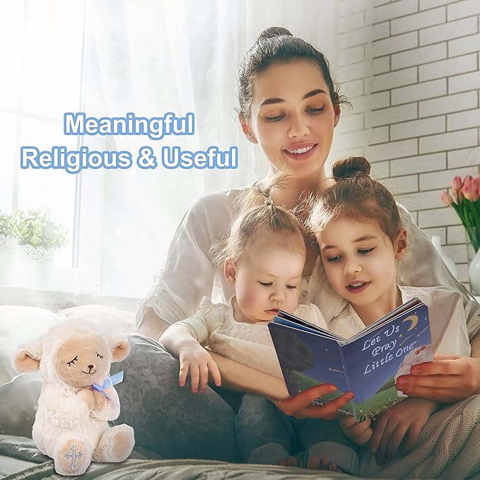 Baptism Gifts for Boys, Great Christening, Dedication and Baptism Gift Set for Boys and Newborn Baby, Includes 7" Praying Lamb Plush Toy and Let Us Pray Baby Book in Keepsake Gift Box