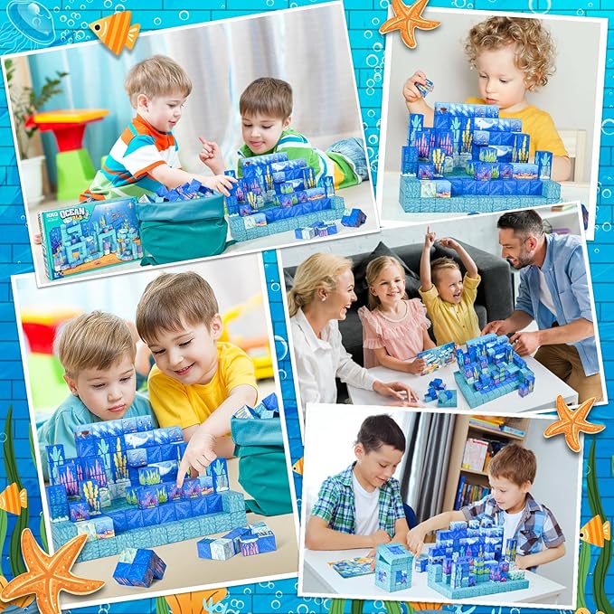 Magnetic Blocks - 150PCS Magnetic Building Blocks for Toddlers,STEM Sensory Toy for 3 4 5 6 7 8-13 Year Old Boys Girls,Kids Birthday Gifts
