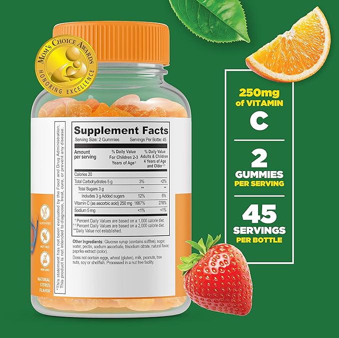 Lifeable Iron & Vitamin C Kids + Vitamin C Kids, Gummies Bundle - Great Tasting, Vitamin Supplement, Gluten Free, GMO Free, Chewable Gummy