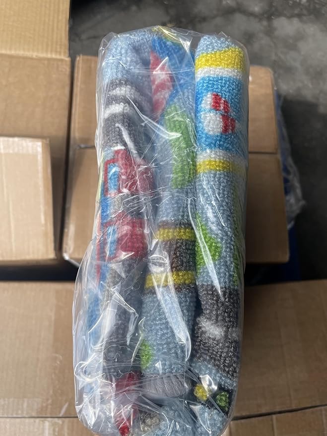 Capslpad Kids Rug for Playroom 3'3" x 5'2" Educational Learning Kids Play Area Rug Large Traffic Road Cars Rug Play Mat for Kid Toy Nursery Rug Kids Car Carpet for Living Room Home Decor, Sky Blue