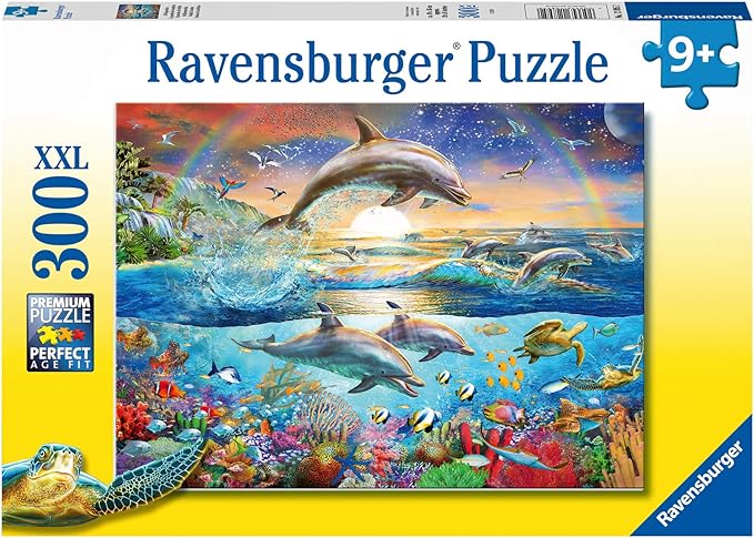 Ravensburger 12895 Dolphin Paradise 300 Piece Puzzle for Kids - Every Piece is Unique, Pieces Fit Together Perfectly