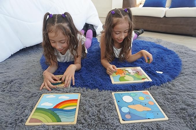 Rainbow Puzzle for Kids | 25 Pieces Wooden Jigsaw Puzzle | Learning Toy and Gift for Boys Girls Ages 3 Years and Above