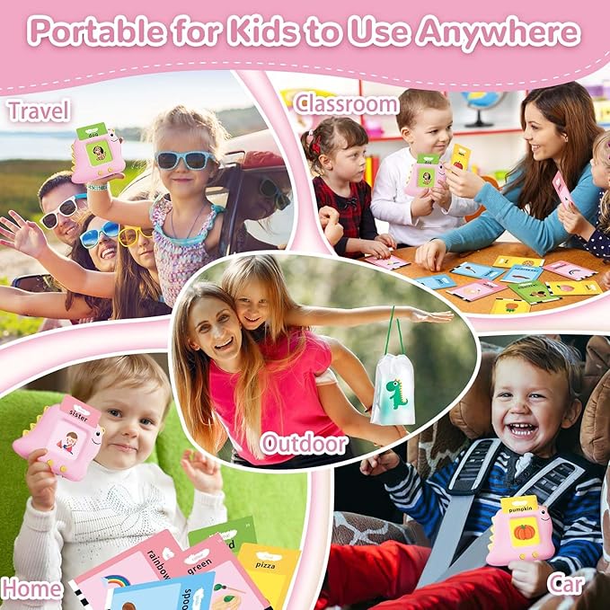 Girls Toys Montessori Toys for 2 3 4 Year Old, Talking Flash Cards with 510 Sight Words, Sensory Speech Therapy for Toddlers 2-4 Autism Children, Preschool Learning Kids Gifts