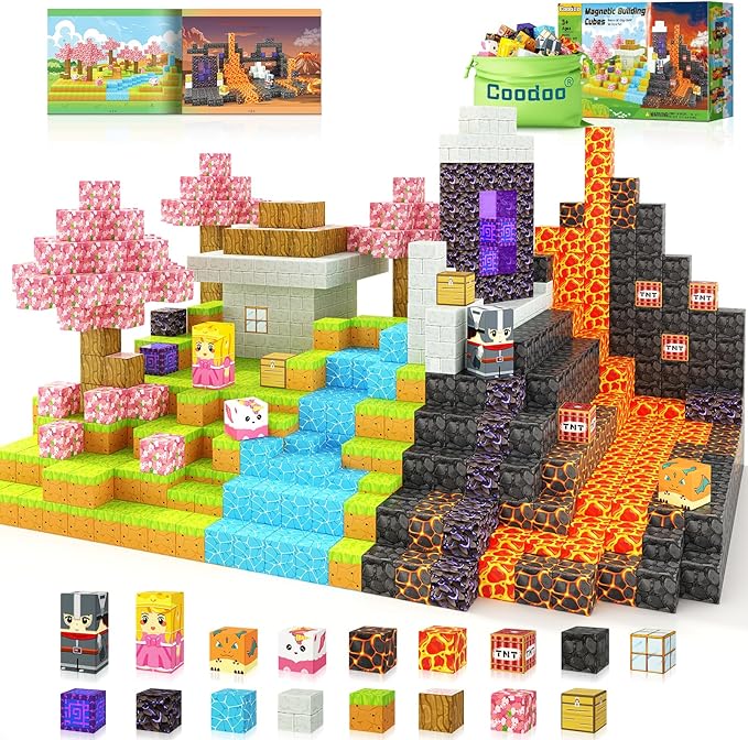 Magnetic Blocks - Build Mine Magnet World Magic Portal Set, Magnetic Tiles Building Blocks Toddler Toy STEM Sensory Outdoor Toys for 3+ Year Old Boys & Girls, Creative Kids Games Kids Toys 84PCS