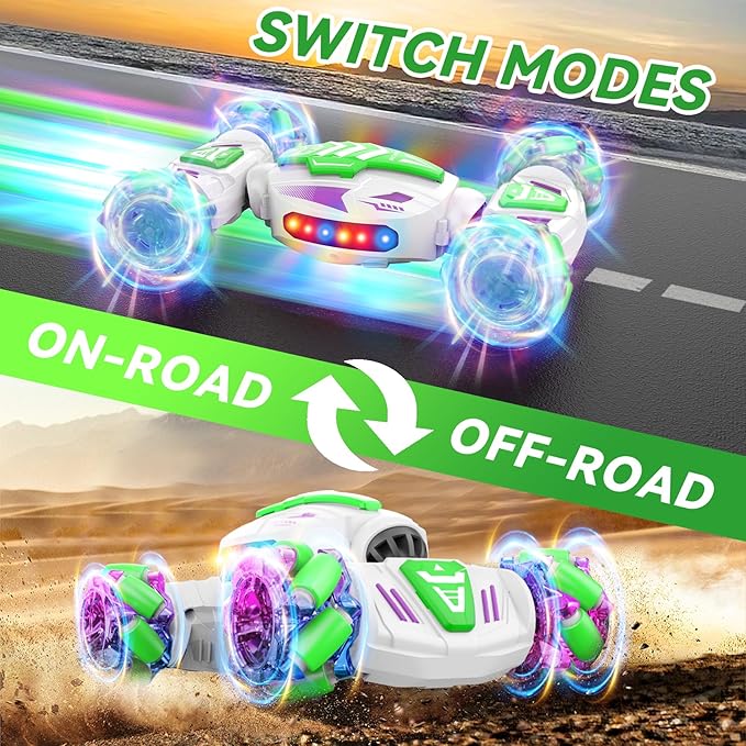 Gesture Sensing RC Stunt, Remote Control Car 360° Rotating 4WD 2.4Ghz RC Cars Transform Hand Controlled Car Toys with Light & Music, Best Gifts for Boys Age 6-7 8-12