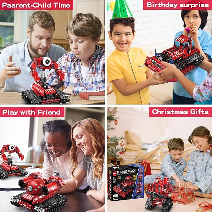Technique Car Building Blocks Set, Science Kits for Kids Age 8-12, STEM 5in1 Remote & APP Control Tracked/Robot/Bulldozer/Tank, Building Toy Gifts for Boys Girls 8-16, (495 PCS)