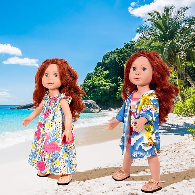 18-Inch-Doll-Clothes and Accessories - 8 Sets American Doll Clothes Compatible with All 18 inch Dolls Outfits Christmas Birthday Gift for Girls