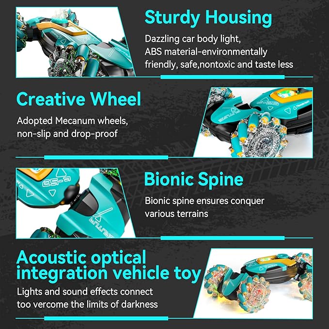 Remote Control Car, RC Gesture Control Stunt Car, 4 WD, 360° Rotation with Lights and Music, 2.4Ghz Hand Controlled Remote Control Twister Cars for Kids Gift 6-12 Years Boys and Girls