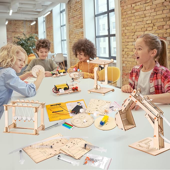 STEM Science Kits for Kids Ages 8-12 8-10, Wood Building Crafts Kits for Boys 6-8, STEM Toys for Boys Age 8-12 6 7 10 11 13 Years Old Gifts, Engineering Experiment Projects, 3D Wooden Puzzles 8-13