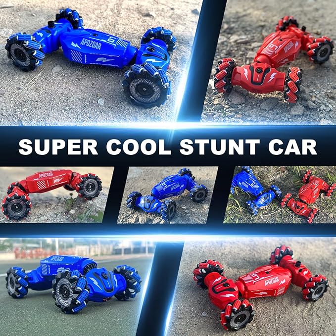 Upgraded Hand Gesture Sensing RC Stunt Car with Lights Music, Spray Drift RC Car 360 Spins All Terrains Hand Controlled Toy for 6-10 Year Old Boys
