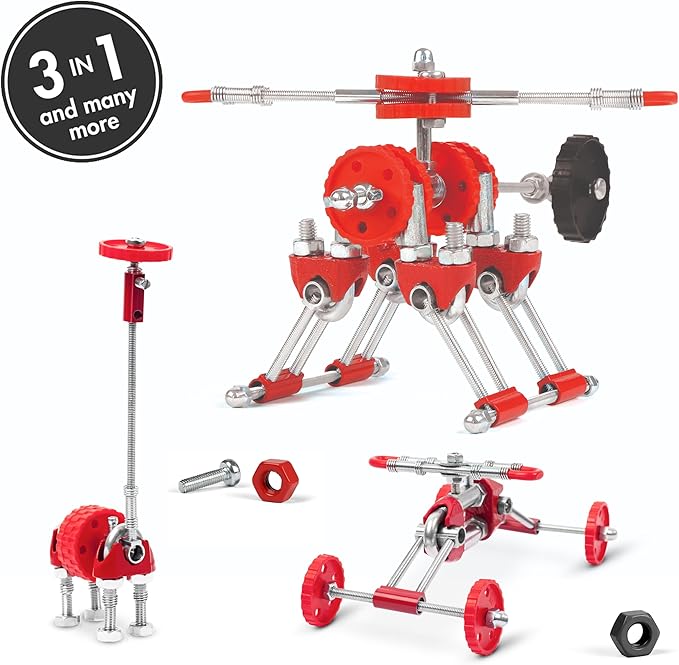 The Off Bits Build Your Own Helicopter Toy, SkyBit Transport Educational Stem Building Toys for Boys and Girls 8–12, Stem Toys Engineering Kit, Construction Toys Steam Easter Gift for Kids and Adults