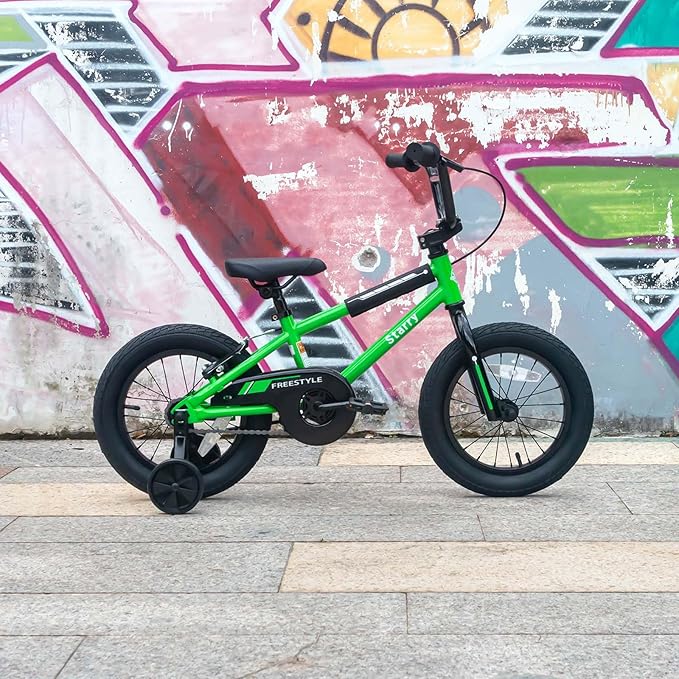 12 14 16 18 Inch Kids Bike BMX Style Bicycle with Training Wheels Coaster Brake for 1-10 Years Old Toddlers Boys Girls Multiple Colors