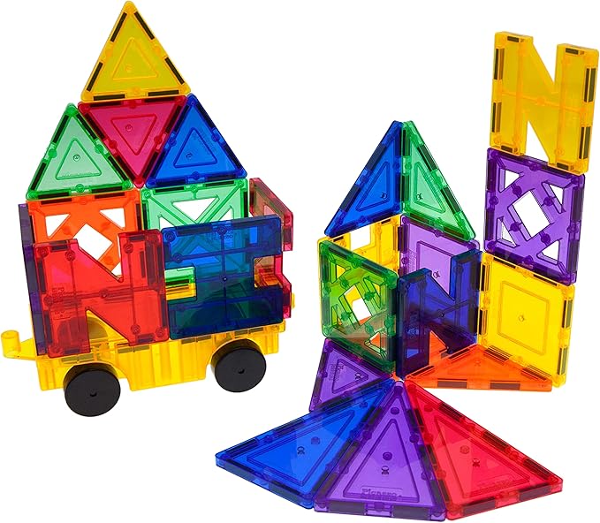 PicassoTiles Building Blocks Inspirational Kit 3D Building Construction Toys Clear Magnetic Stacking Set STEM Playboards Magnet Felt Tiles Novelty Games, Creativity Beyond Imagination