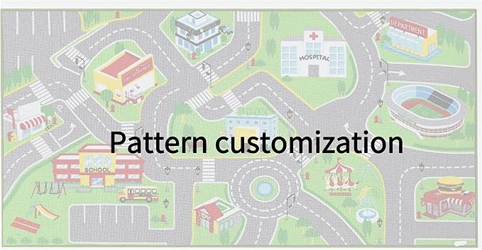 Booooom Jackson Customized 79"X40" Kids Rug Play mat for Toy Cars,Colorful and Fun Play Rugs with Roads