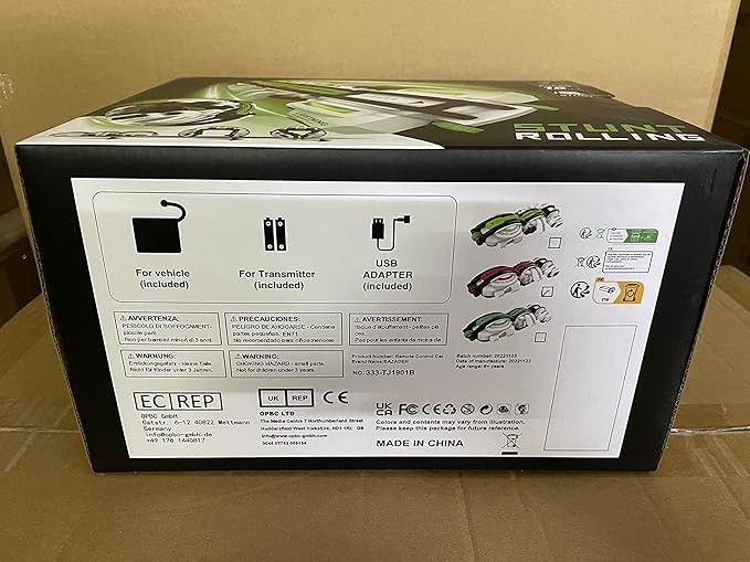 BAZADER RC Car with LED Lights - Remote Control Car Snakes 360° Roll Toy, Birthday for Kids Age 7 8 9 10 11+ Year Old, 2 Batteries 60+min, Indoor/Outdoor Toy for 6-12 yr Teen Boys