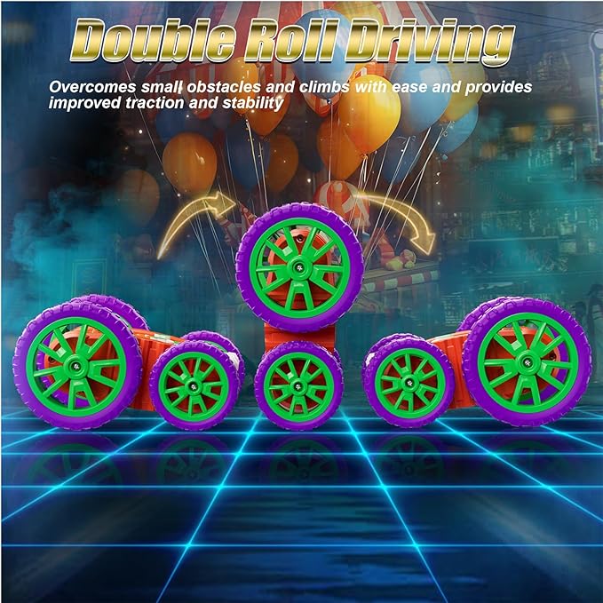 4WD RC Stunt Car with Cool Spray and Lights - Drift Car for Kids Toys for Boys & Girls Age 4-13 (Orange)