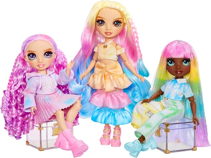 Rainbow High Watercolor & Create Fashion DIY Doll with Washable Watercolors + Tie-Dye Kit, Purple Eyes, Curled Hair, Bonus Top & Shoes. Color, Create, Play, Rinse and Repeat. Creative 4-12+