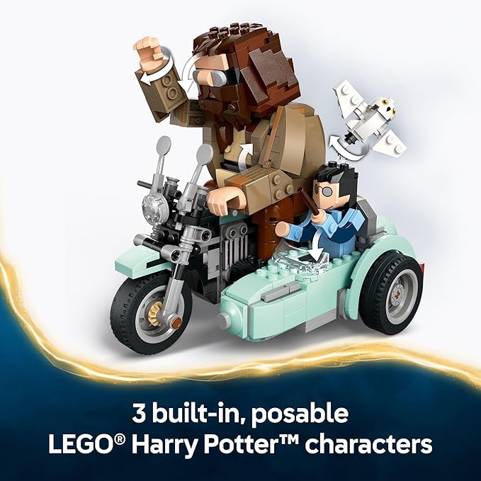 LEGO Harry Potter Hagrid & Harry's Motorcycle Ride Building Toy - Kids Motorcycle Toy for Boys and Girls, Harry Potter Fans, Ages 9+ - Gift Idea for Birthdays - 76443