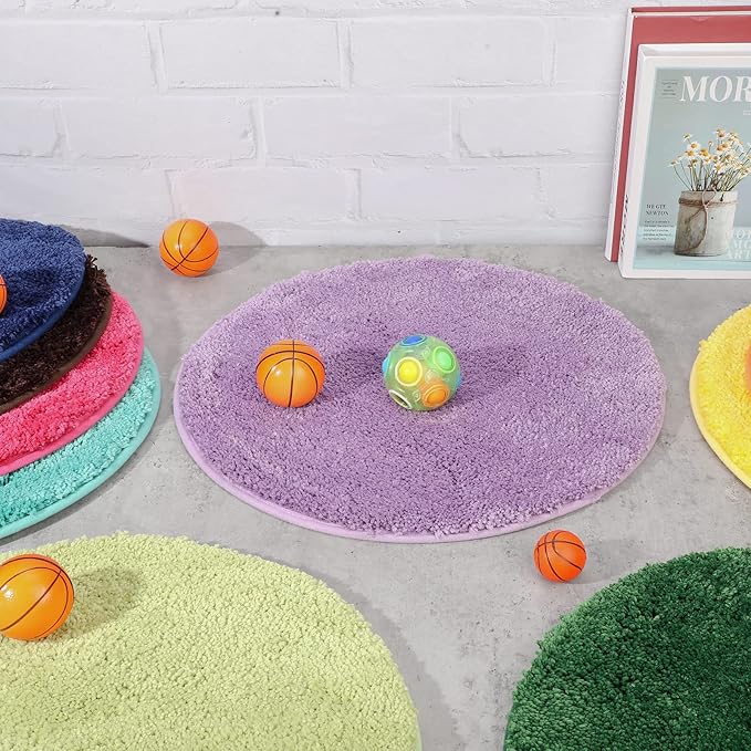 Children's Mats 18 Inch Kids Carpet Circle Seats Multi Color Rug Mats Round Soft Warm Floor Cushions for Classroom Library Group Activity Spot Marker Play Areas(30 Pieces)