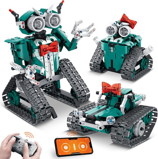 APP/Remote Control STEM Building Kits for Kids Ages 8-12 - 3 in 1 RC Robot Car Toys, 440 Pcs Educational Science Projects, Gift Ideas for Boys Girls
