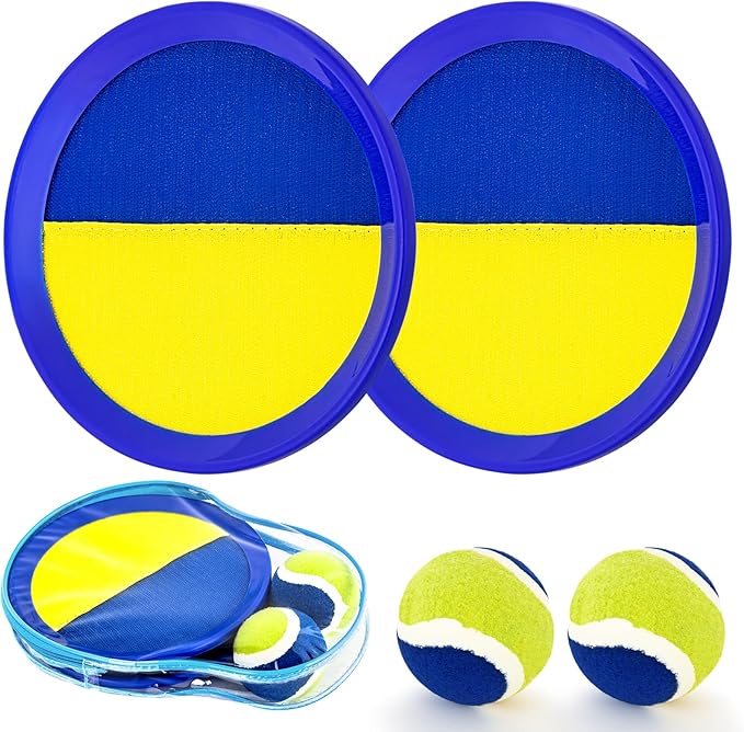 Ayeboovi Toss and Catch Ball Set Beach Pool Outdoor Toys for Kids Ages 3 4 5 6 7 8+ Year Old Boys Girls Birthday Gifts Sticky Paddles Balls Outside Lawn Camping Yard Games